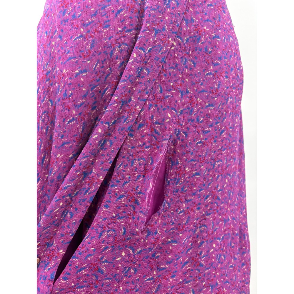 B15 Ba&sh Meryl Midi Dress Womens M Floral Ruffle Asymmetrical Wedding Guest - Picture 8 of 10